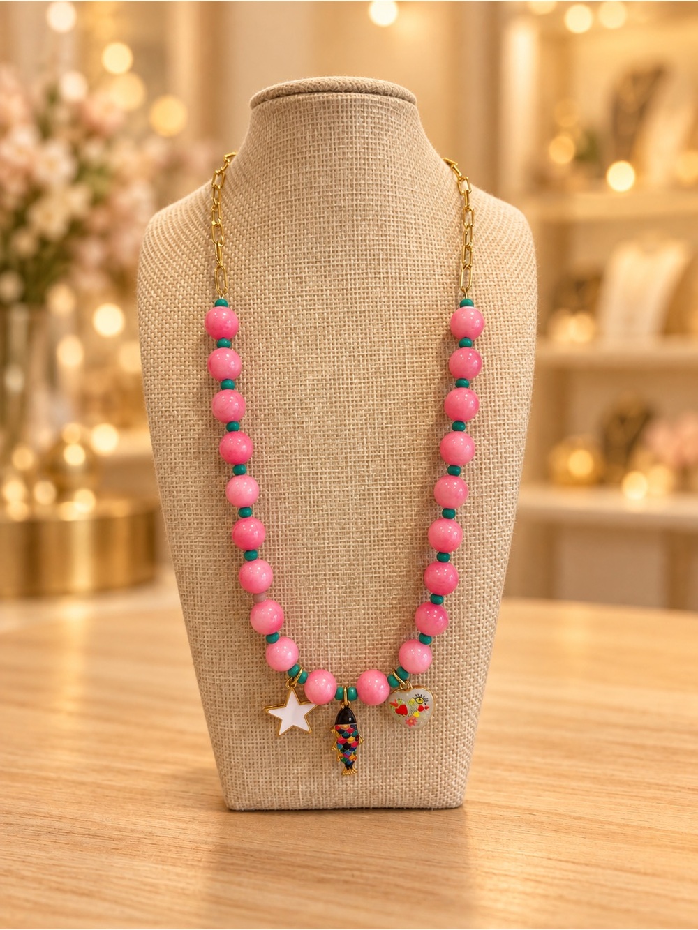 Pink star lagoon necklace